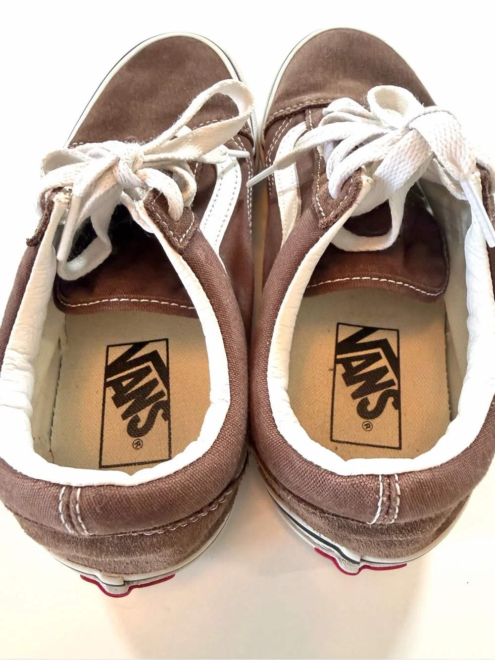 Vans Brown Suede Canvas Old Skool Sneakers 7.5 Skate Low Top Classic Streetwear - Picture 9 of 16